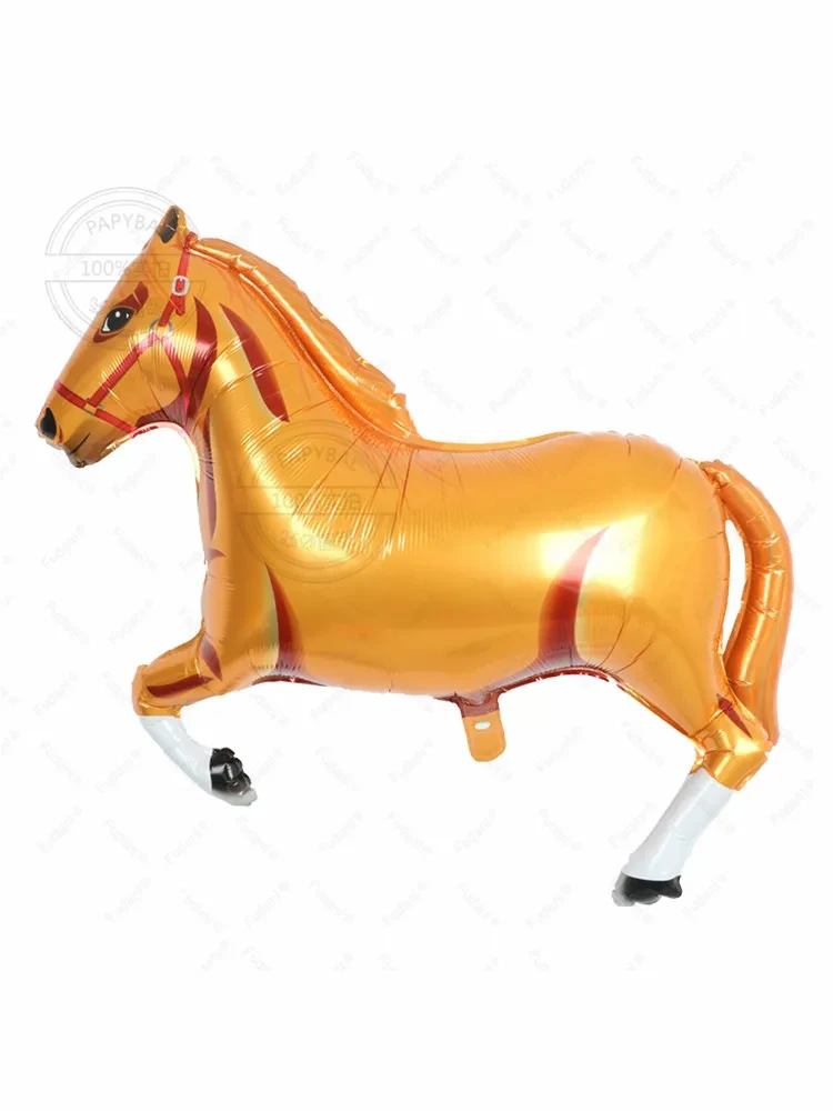 1PC New Pentium Horse-shaped Balloon Animal Pony Genie Aluminum Film Ball Farm Freedom Cowboy Baby Birthday Party Decorations