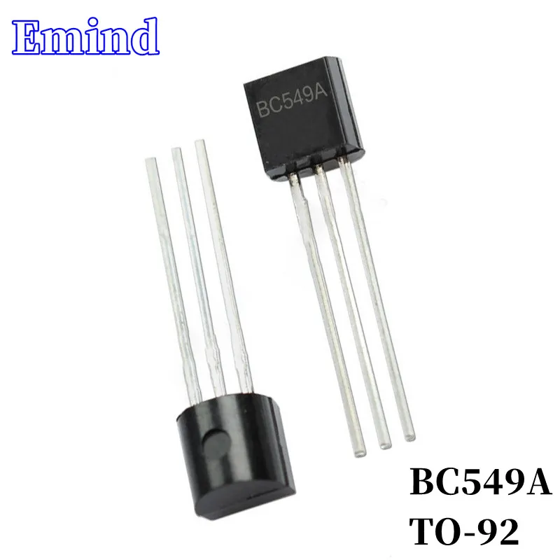 Transistor bipolar 30v/100ma do amplificador de 100 pces bc549a dip para-92 tipo