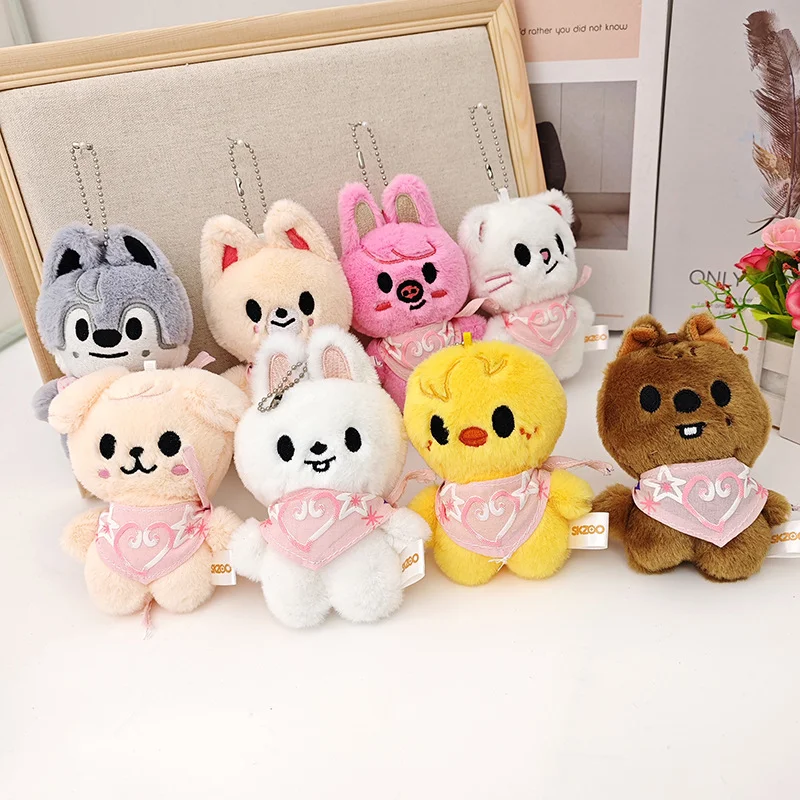 

SKZOO Plush Keychain Stray Kids Plush Toy Water Scarf Bean Eye Li Longfu Keychain Pendant Children's Creative Toy