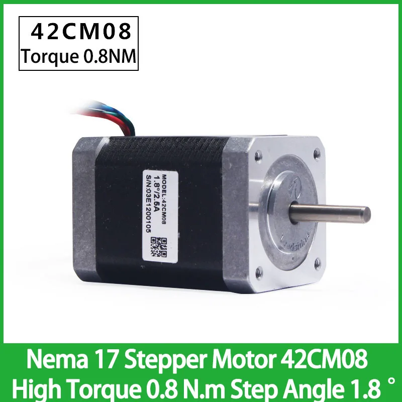 

Nema 17 Stepper Motor 42CM08 Two-phase Hybrid Stepper Motor High Torque 0.8 N.m Step Angle 1.8 ° High Quality Durable Motor