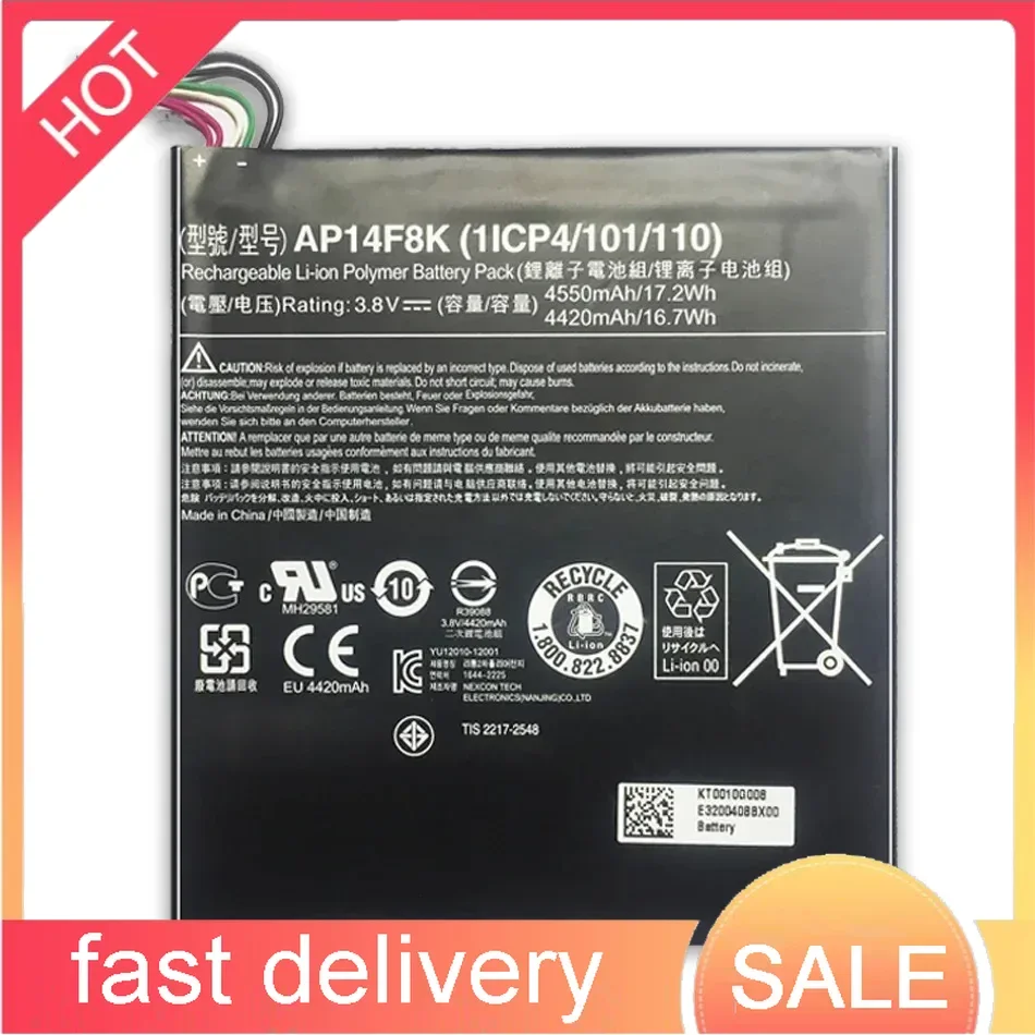 

For Acer Iconia Tab A1-850 B1-810 B1-820 B1-830 W1-810 4550mAh AP14F8K High-Durability Tablet Battery