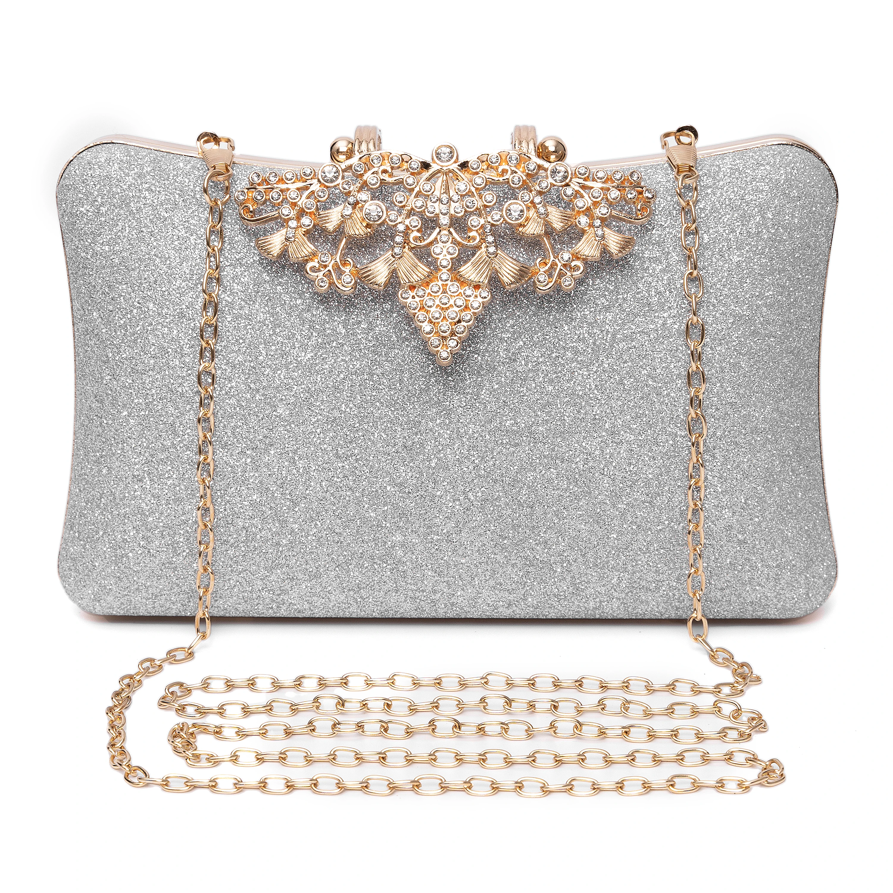 Bolso de mano de boda con purpurina para mujer, bolso de noche de fiesta de diamantes de lujo, bolso de hombro con cadena, bolso de mano elegante