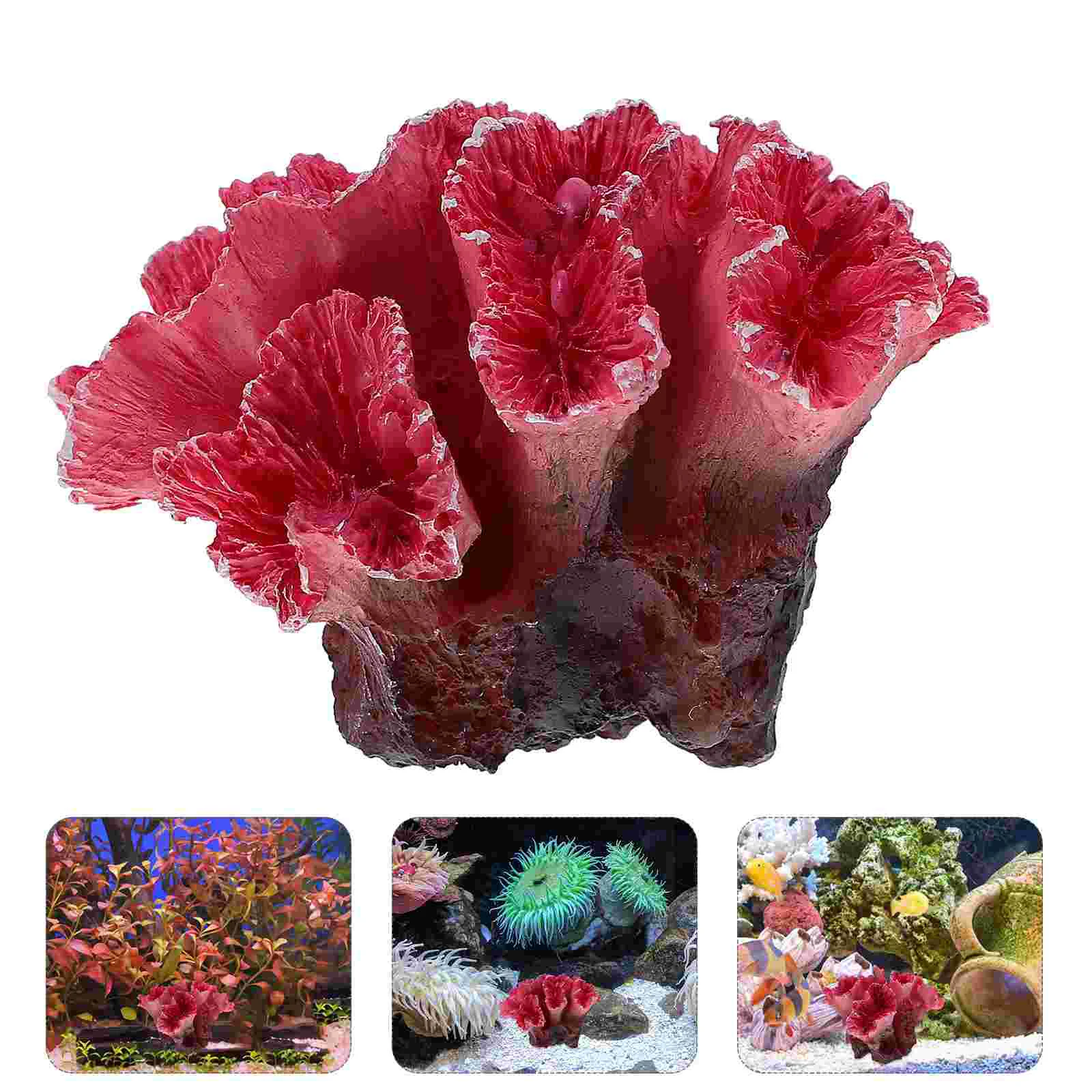 

Sea Fan Coral Red Decor Aquarium Reef Decorations Cute Fish Tank Ornament Fake Artificial Decorate