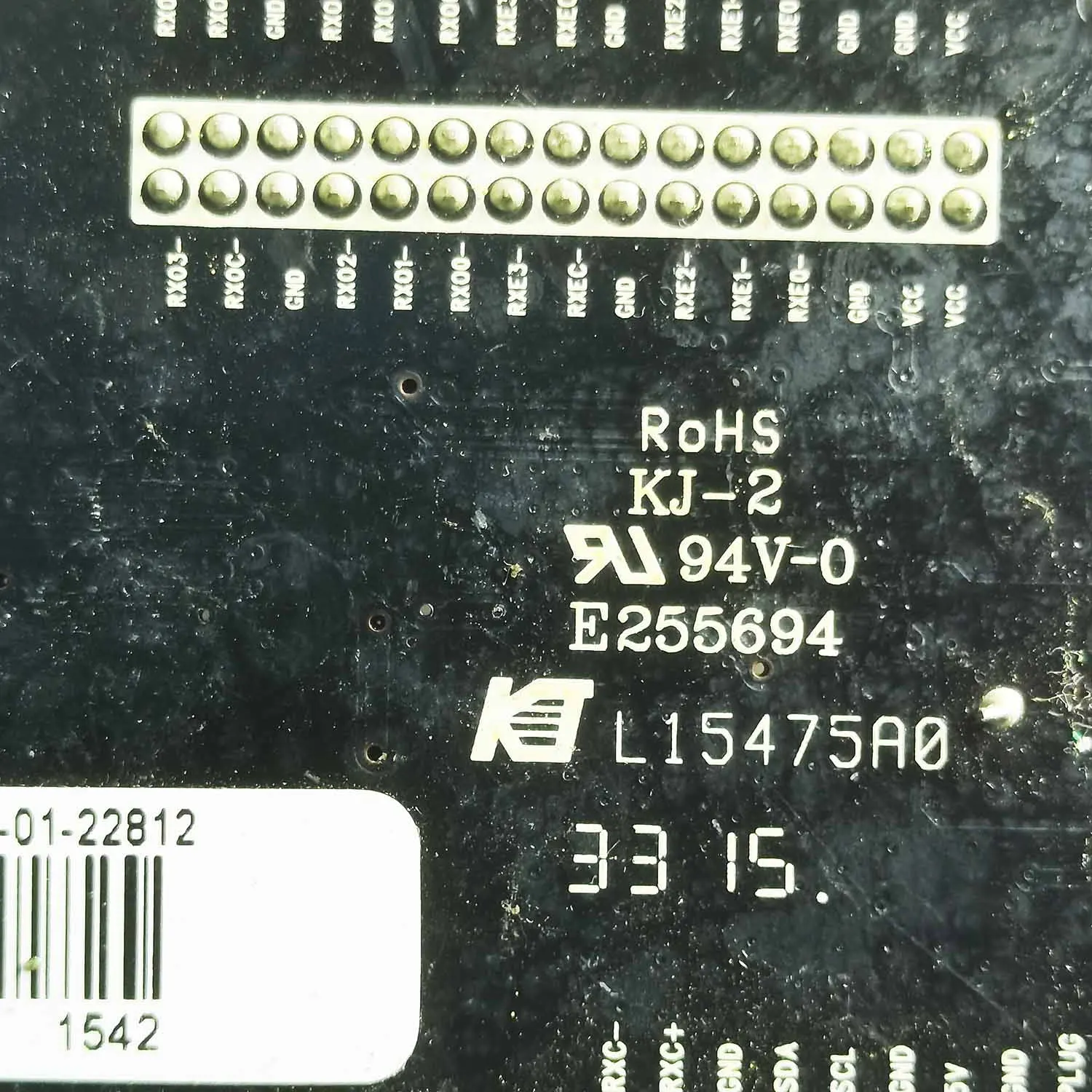 RoHS Driver Viewboard, KJ-2, E255694, L15475A0, SM281CL _ R10.2 Mainboard