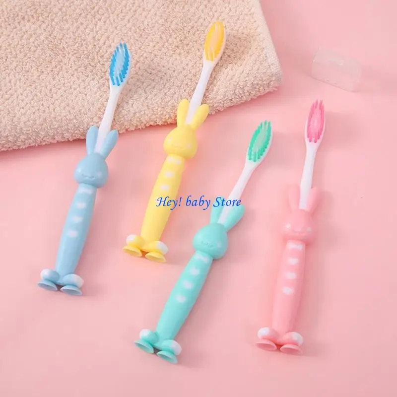 Q1FE 4pcs simpatico colore delle caramelle a colori spazzolini per bambini per i denti per setoli morbidi denti Bruolina per