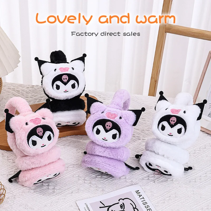 Kawaii Winter Cartoon Anime Plush Earmuffs Sanrio Cute Ear Protection Cold Insulation Warm Dressing Ear Warming Toys for Kids