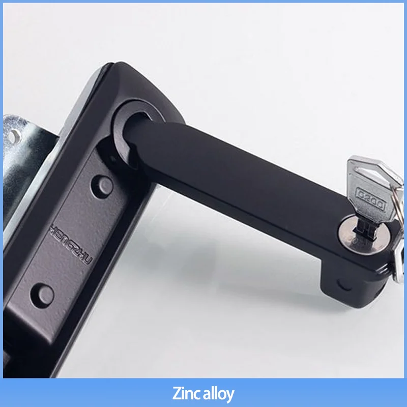 

(2 шт.) Черный плоский замок из цинкового сплава, используемый для промышленных электрических шкафов, дверей электрических шкафов и защитных замков коробки