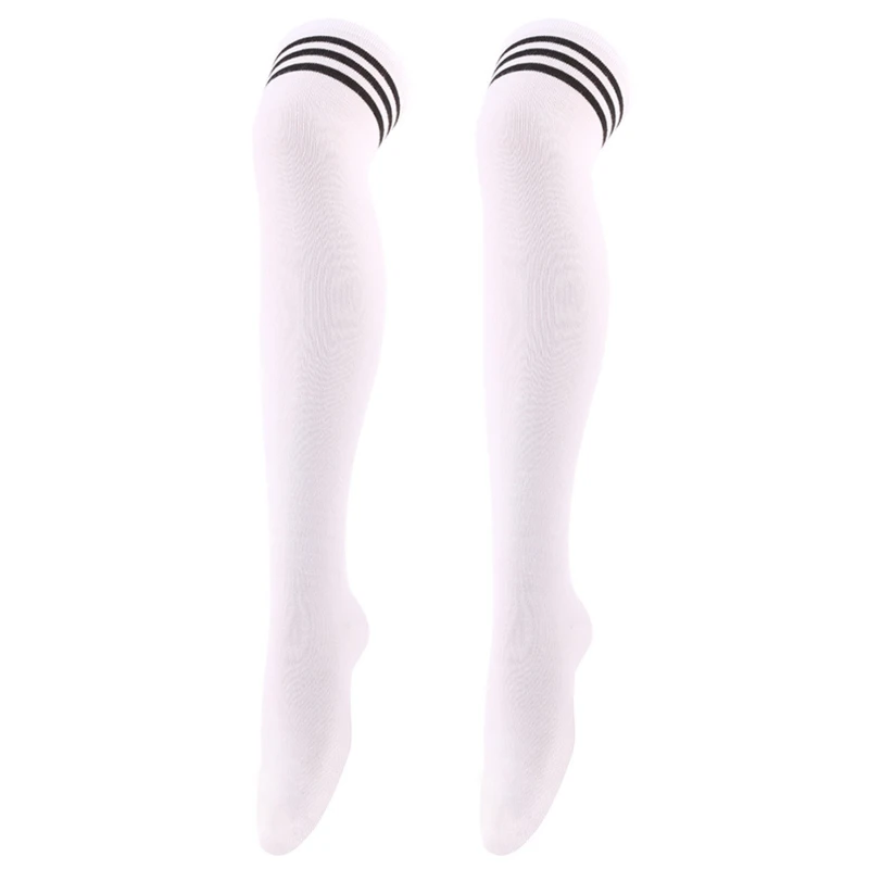 Schwarz/weiß gestreifte lange Socken für Damen, sexy Overknee-Oberschenkelstrümpfe, Overknee-Strümpfe, Damen und Mädchen, warme lange Röhrensocken ﻿ – Detail 22