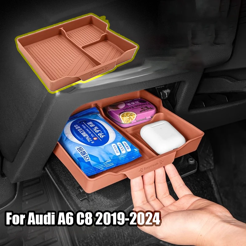 

Силиконовый ящик для хранения в ящике ниже сиденья водителя для Audi A6 C8 2019 2020 2021 2022 2023 2024