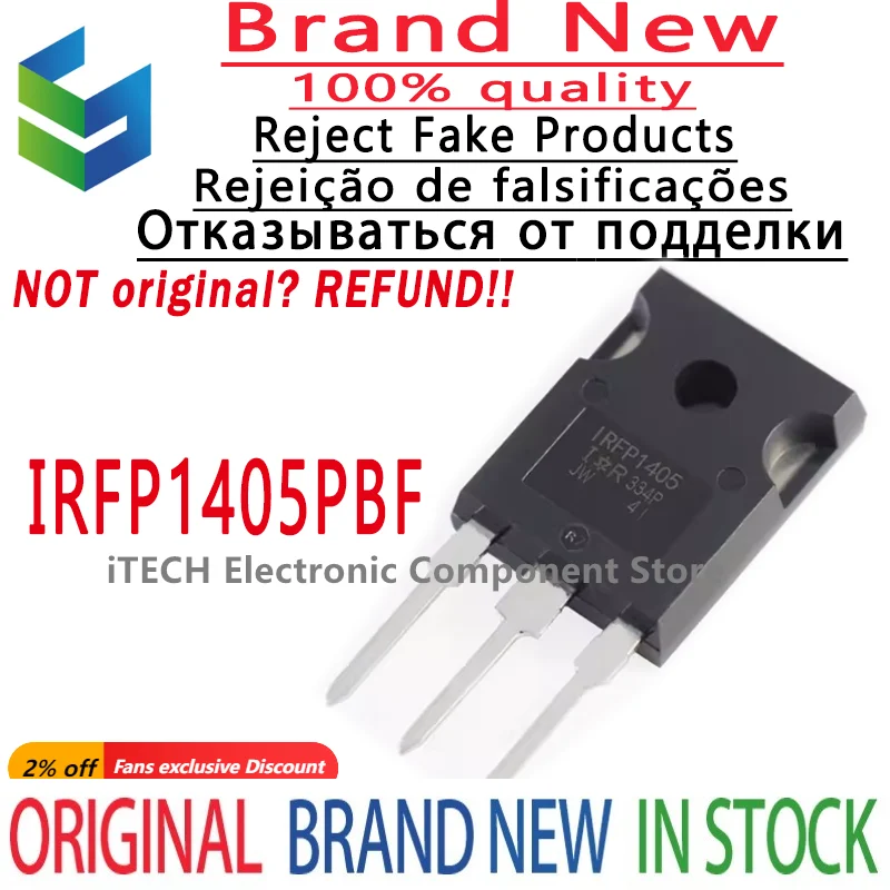 

10pcs/lot Original IRFP1405 IRFP1405PBF TO-247 N-channel MOS FET 55V 95A 100% New and Genuine