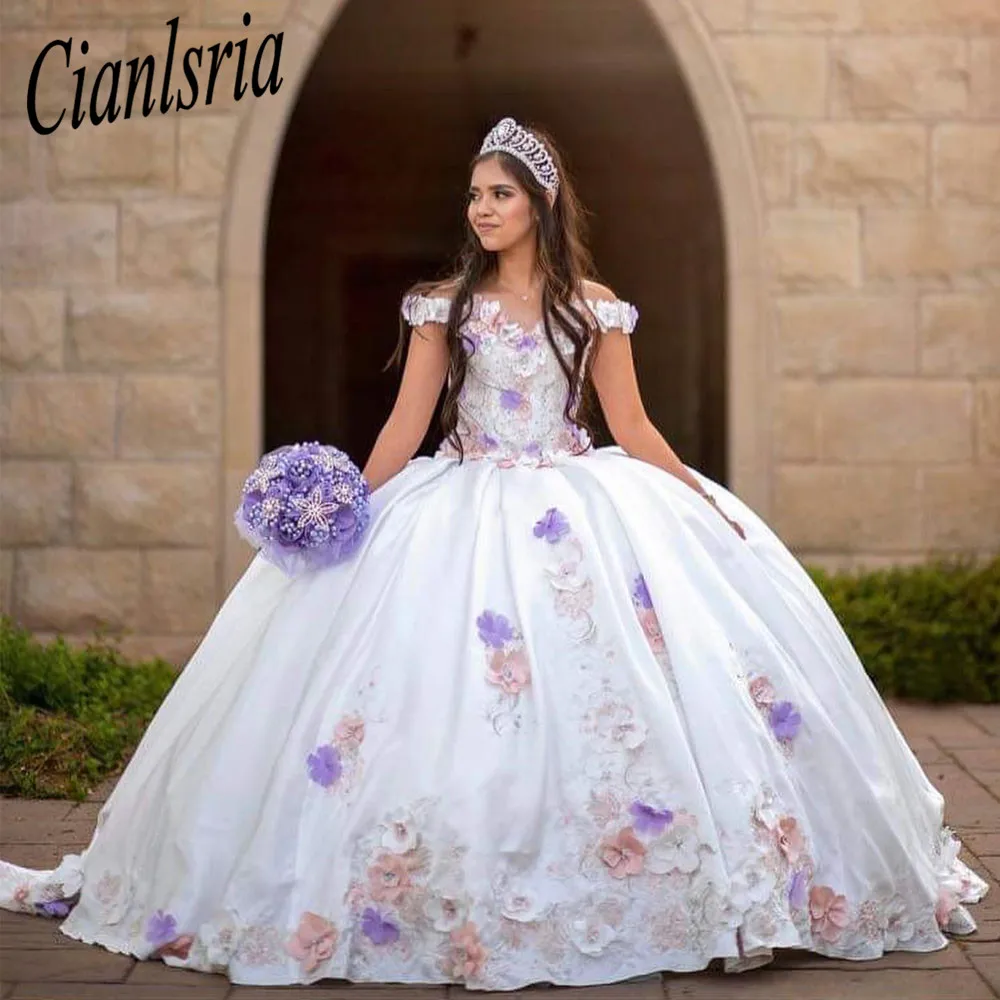 Vestidos De princesa para quinceañera, vestido De baile con apliques De encaje, dulce 16, 15 Años, 2023