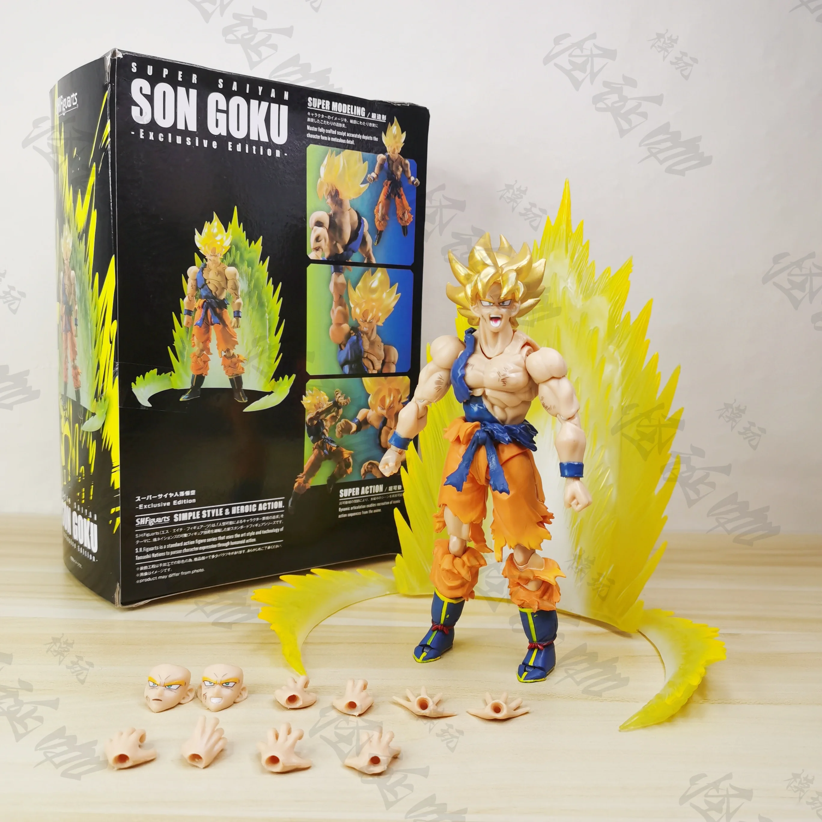 DragonBall Z Super Saiyan Son Goku Explosive Gas Effect Battle Damage Anime figura de acción edición exclusiva modelo muñeca juguetes para niños