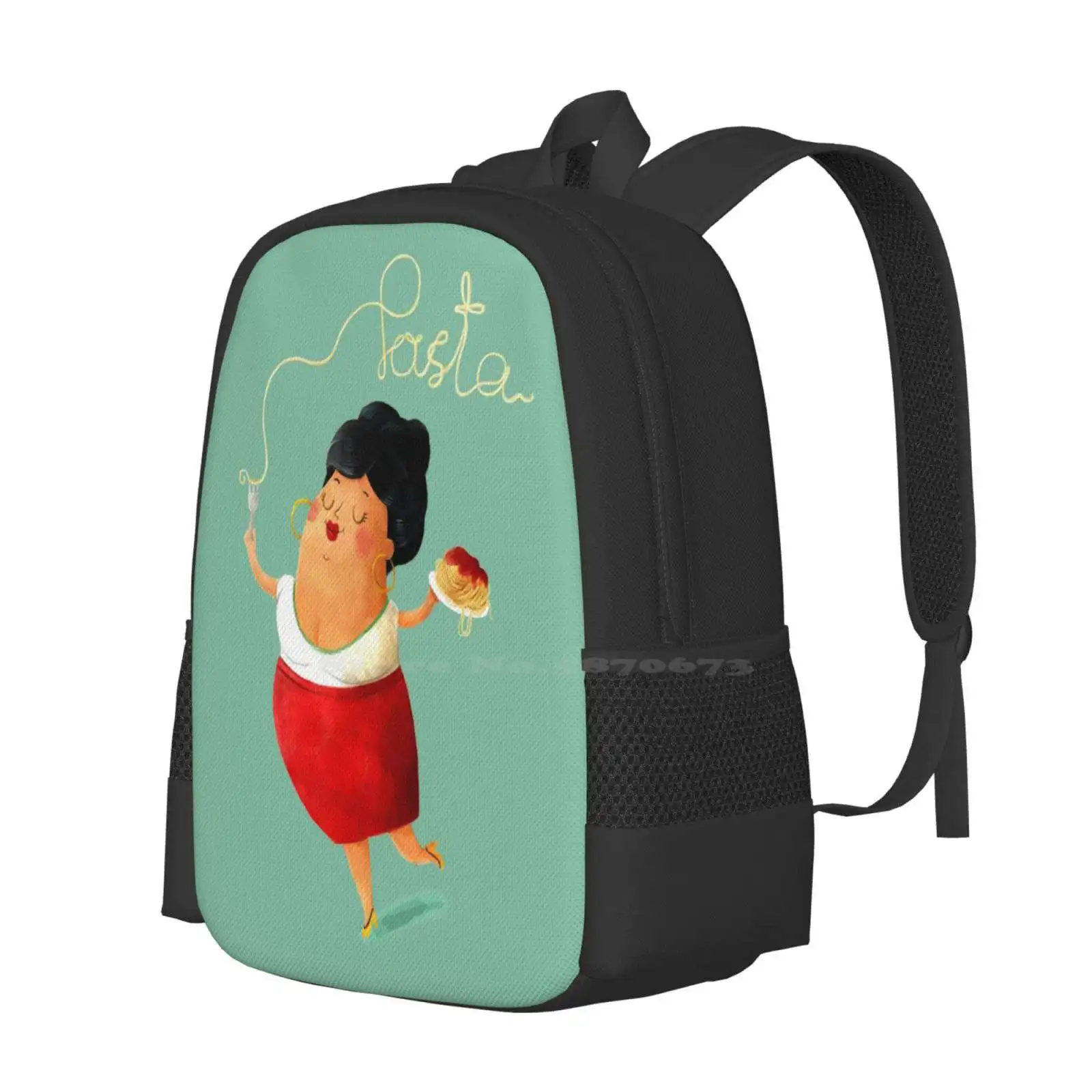 Spaghetti Pasta Lady Backpack For Student School Laptop Travel Bag Pasta Spaghettti Italy Italian Italian Cuisine Noddles