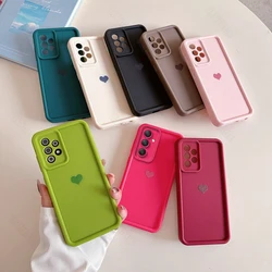 A 53 52 32 23 33 러브 하트 매트 실리콘 케이스 삼성 갤럭시 A53 A52 A32 A33 A13 A23 A72 A73 A52s 4G 5G A03S 뒷면 커버