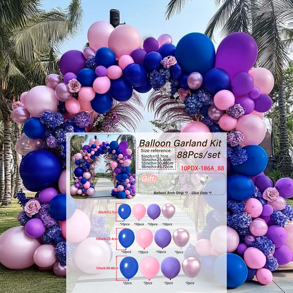Purple,Marca Pink,Deep Blue,Balloon Arch Kit, Party,Wedding,Singles' Party,Halloween Decoration birthday decoration balloons
