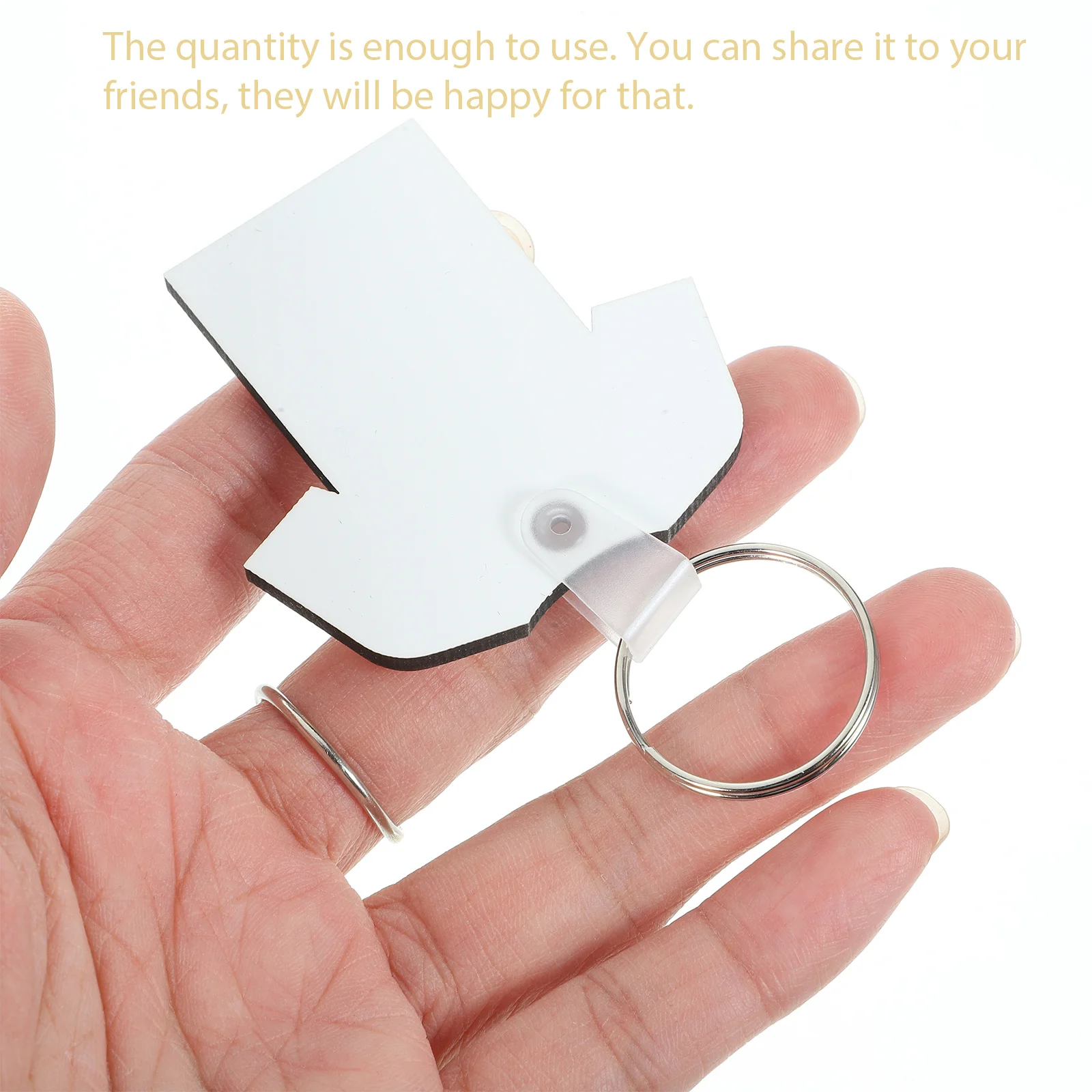 40Pcs Mdf Fiberboard Blank Sublimation Keychains DIY Craft Supplies Heat Transfer Blank Key Rings for Custom Designs