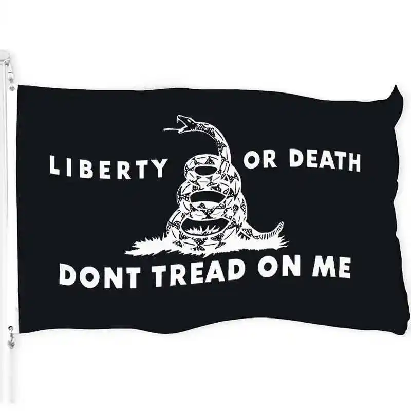 

Gadsden American Flag Banner DONT TREAD ON ME 3x5 Ft Polyester Snake Printed LIBERTY OR DEATH Home Garden Decorative US Flags