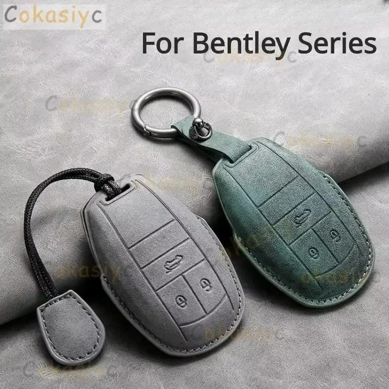 Car Key Cover Shell Fob for Bentley Bentayga 2017-2021 2AHMV-YK1 Leather Car Key Case Cover for Bentley