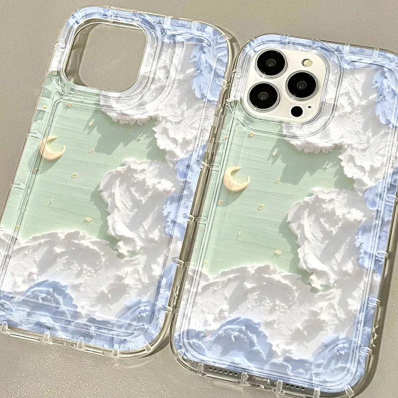 Silicone Phone Case for iPhone 11 Case funda iPhone 15 14 13 12 Pro Max XR XS X 6 7 8 Plus SE 2020 Soft Oil Painting Art Cover