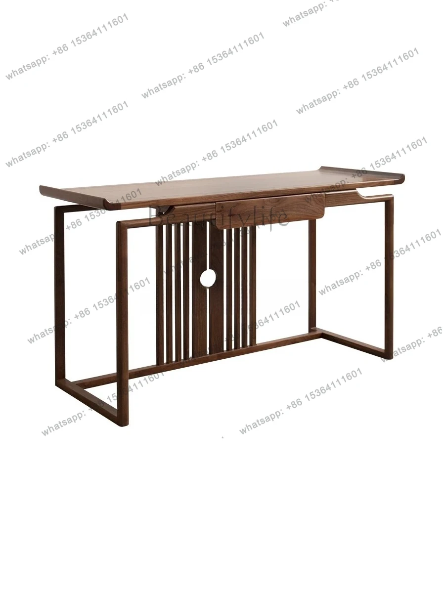 new Chinese style strip case entrance entrance table living room solid wood table Zen entrance strip table