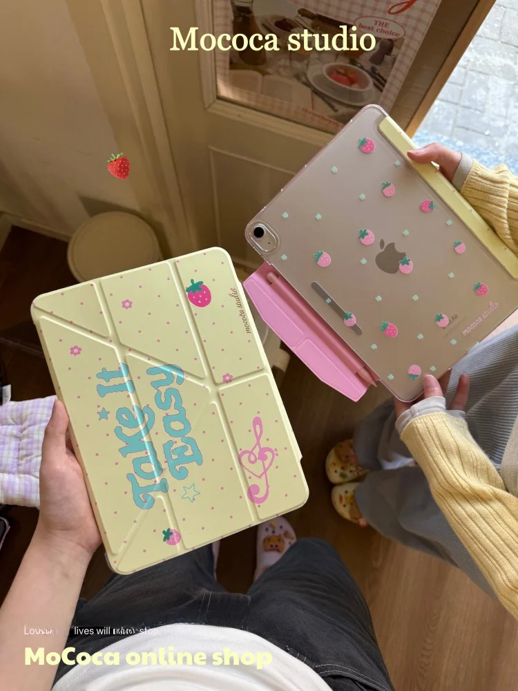 

MOCOCA Sweet Cute Stberry Design Acrylic Protective Case for Inch Tablet Anti-Bend with Bule Original Design Spring 2025