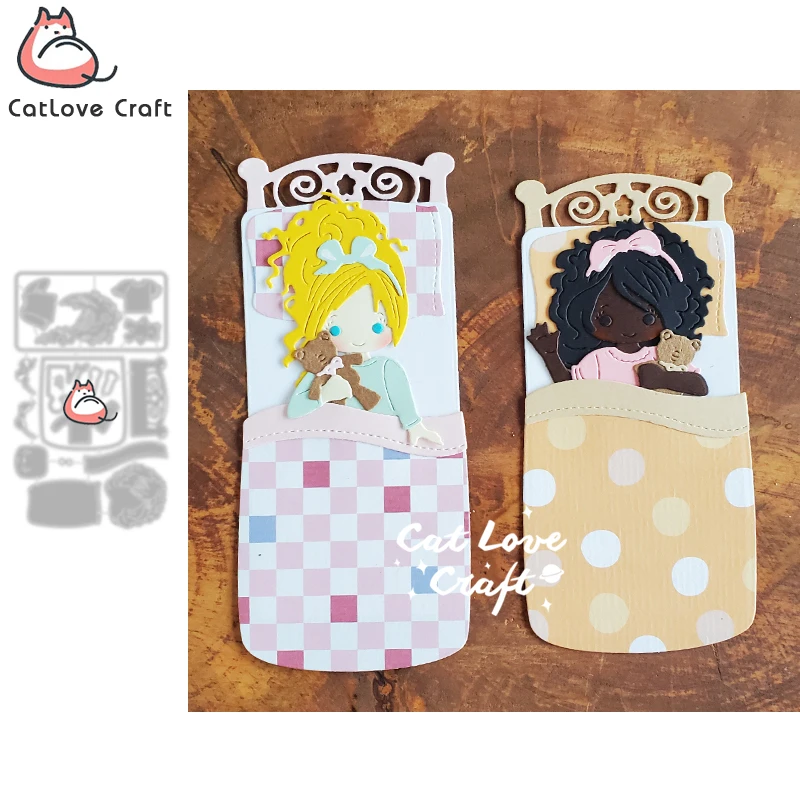 Catlove Slumber Party Girl Night troqueles de corte de Metal plantilla para álbum de recortes troqueles para hacer tarjetas DIY artesanía en relieve nuevas troqueles 2022
