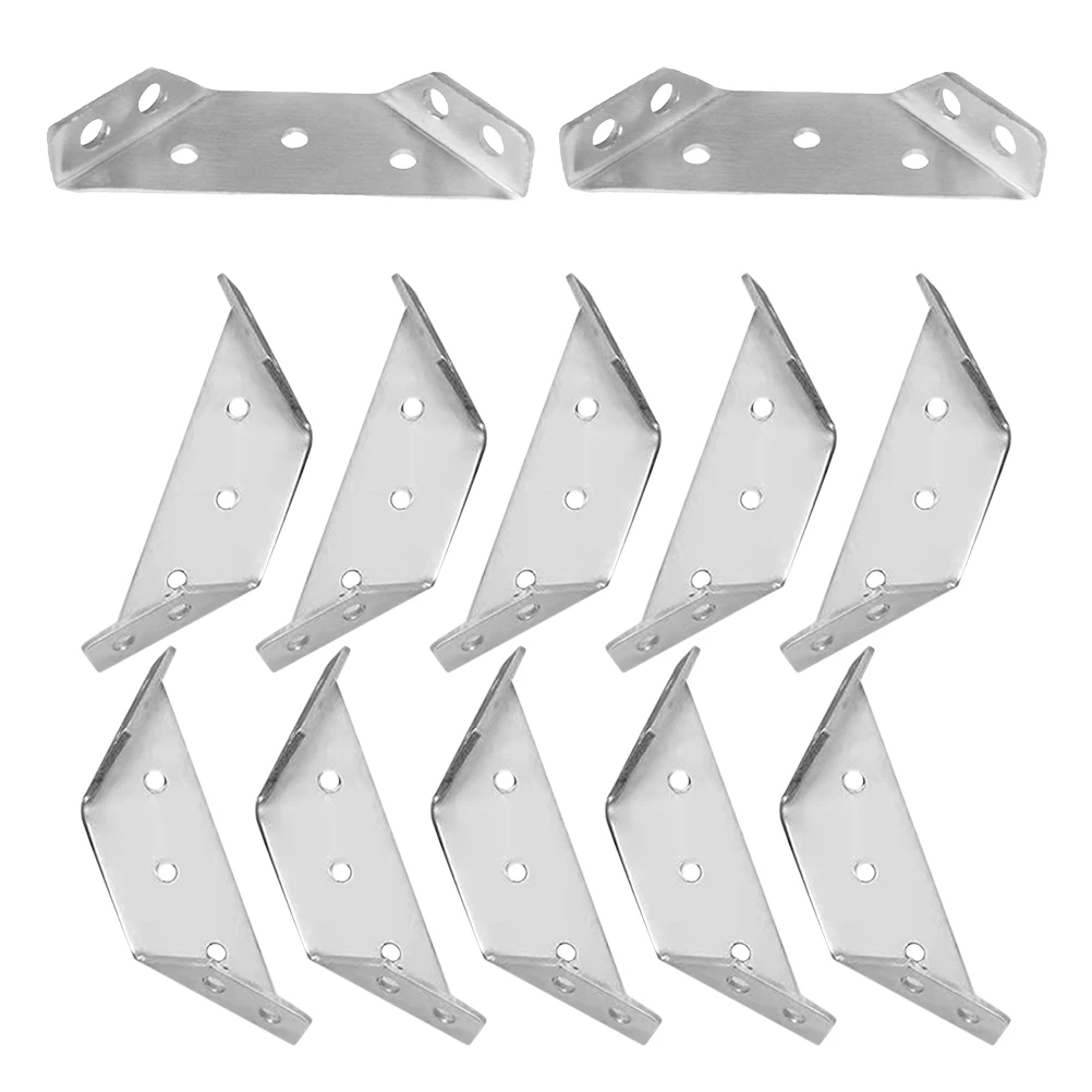 

20pcs Stainless Steel Multifunctional Corner Braces Furniture Support Connectors 90 Degree Cabinet Brackets Silver Triangle