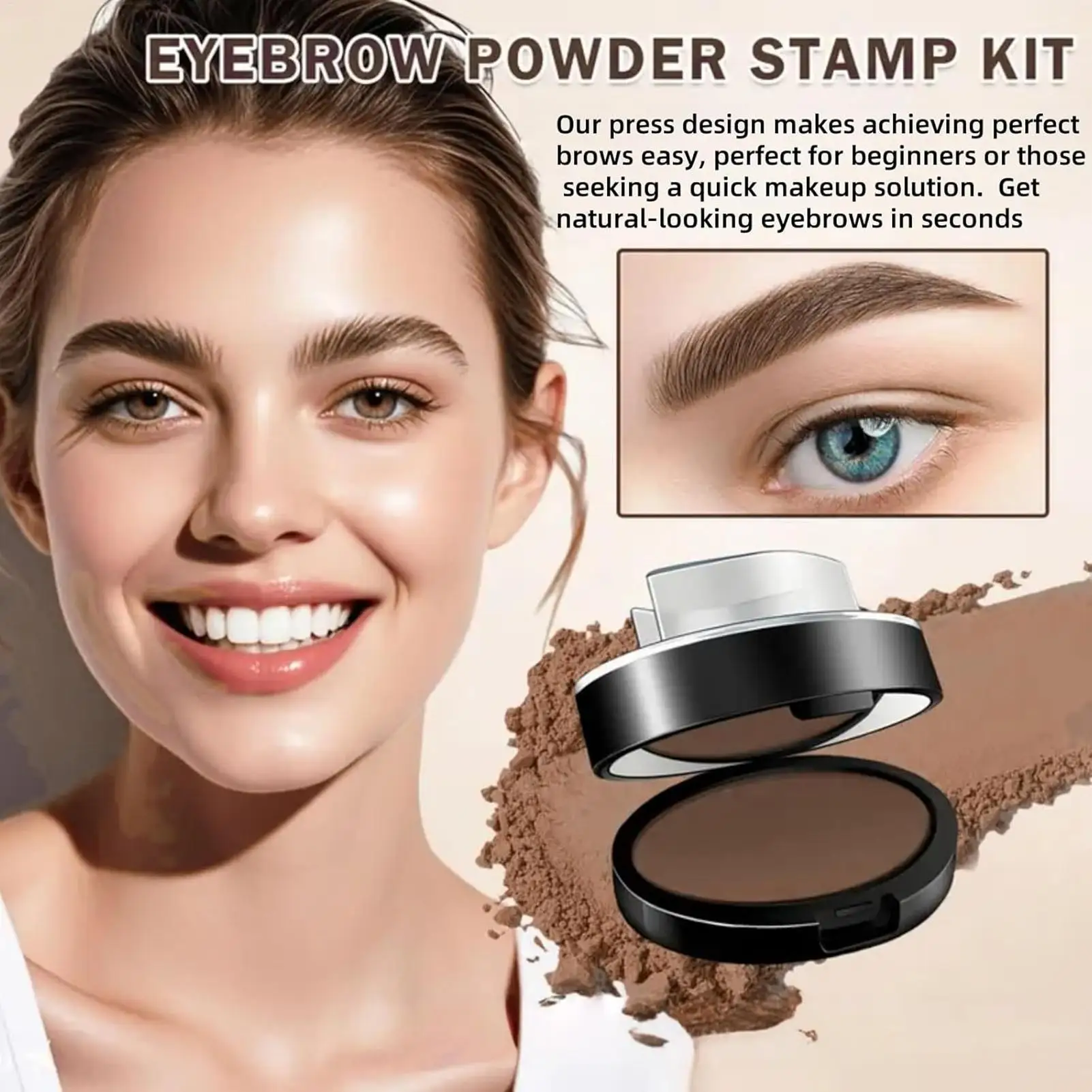 Brow Stamp Kit Waterproof Eyebrow Makeup Brow Seal Stamp Powder For Women Girls Ladies Wives Beauty Lovers Shopping