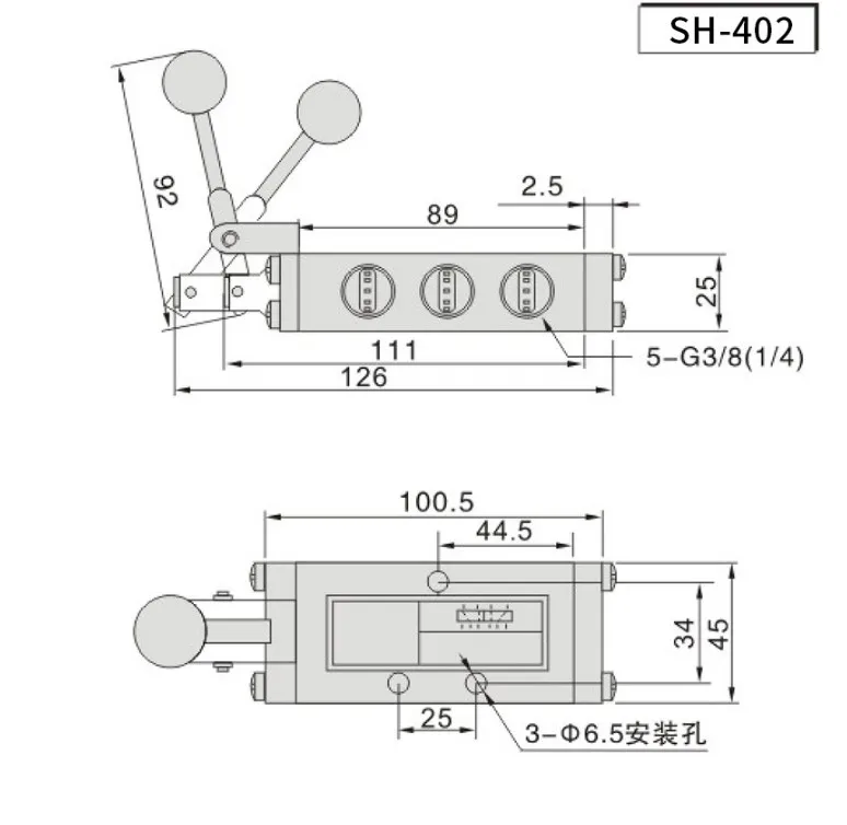 Manual-automatic two-position five-way SH402 hand pull valve plate control valve JM hand pull valve JM402 430