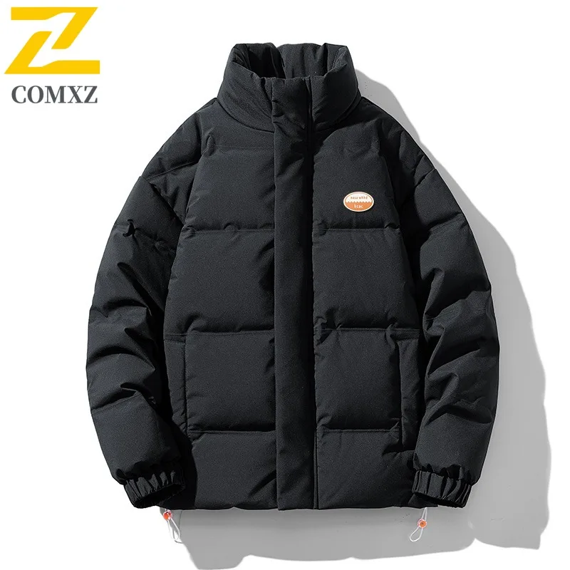 COMXZ Student Winter New Men Down Jacket Youth Casual Stand Collar Thermal Thickened Casual outdoor Thickened Cold Proof Coat