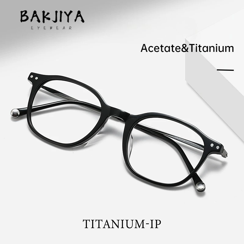 

New Trend Ultralight Titanium Acetate One-Piece Eyeglasses Frame Designer Men and Women Prescription Polygonal Glasses Frame