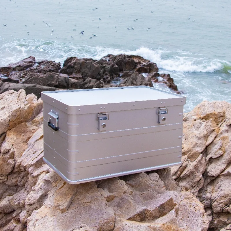 Aluminum Alloy Camping Storage Box Sealed Stackable Portable Box for Household Outdoor Tools
