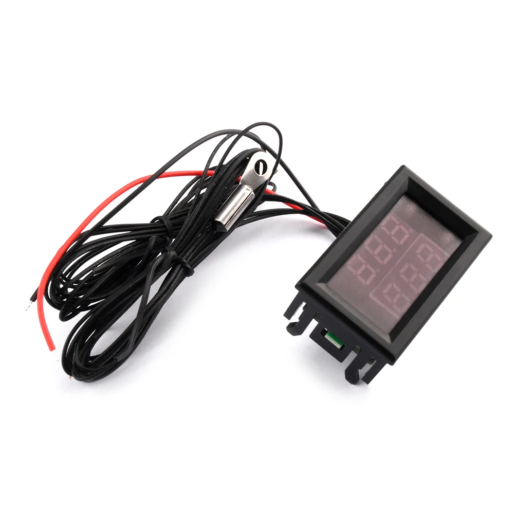 DC 4-28V Digital Thermometer Car Auto Temperature Gauge Sensor Fahrenheit Dual Display Monitor with Probes for Aquarium