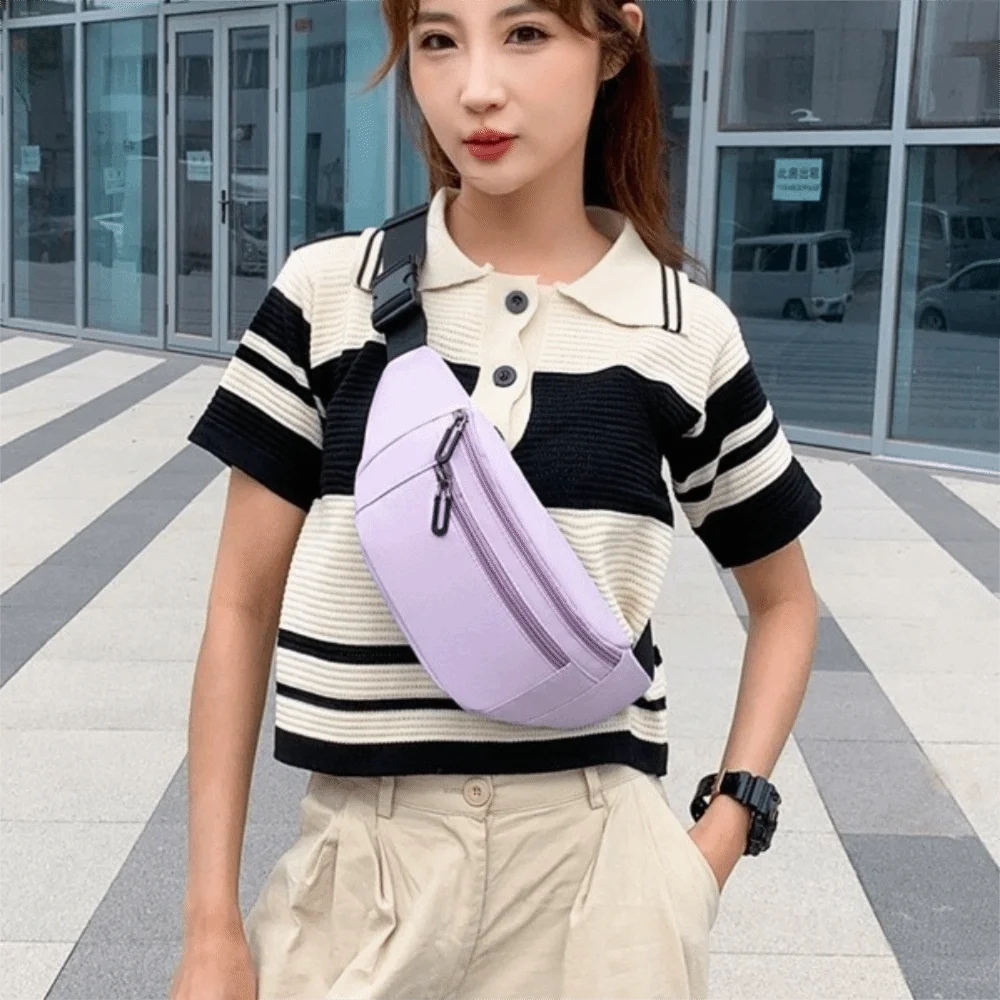 

Solid Color Oxford Waist Bag Waterproof Lightweight Sports Fanny Pack Large Capacity Multifunctional Mobile Phone Bag Hiking