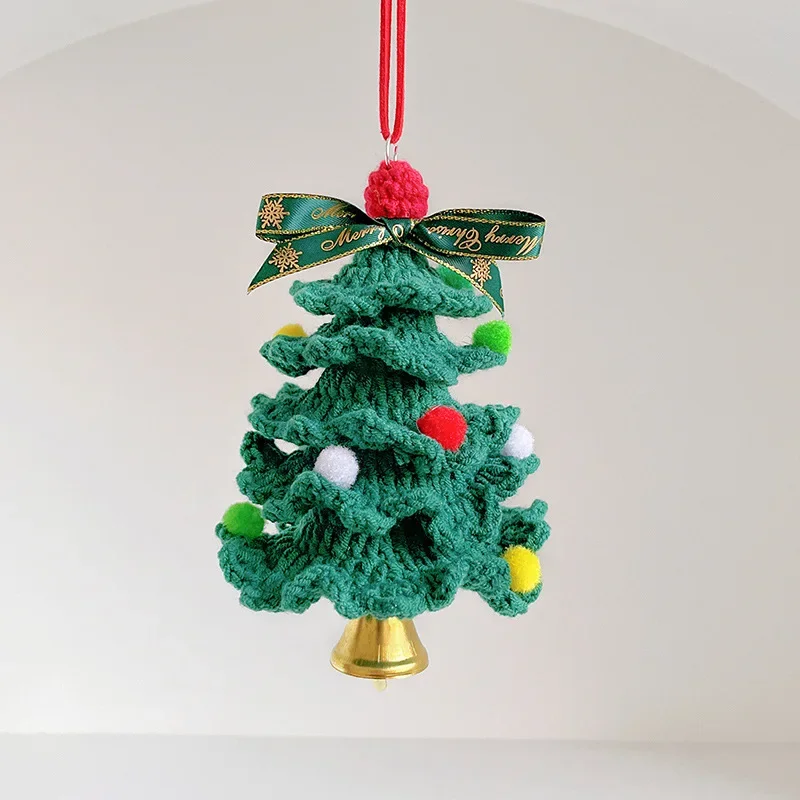 Wholesale 10pcs/lot Crochet Christmas Tree Christmas Gifts Car Hanging Bedroom Decoration Completed Crochet Finished Products