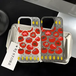 Tomatoes Fruit Painted Case For iPhone 16 Cases Funda iPhone 15 11 12 13 14 16 Pro Max 15 Plus 13 Mini Case Silicone Matte Cover