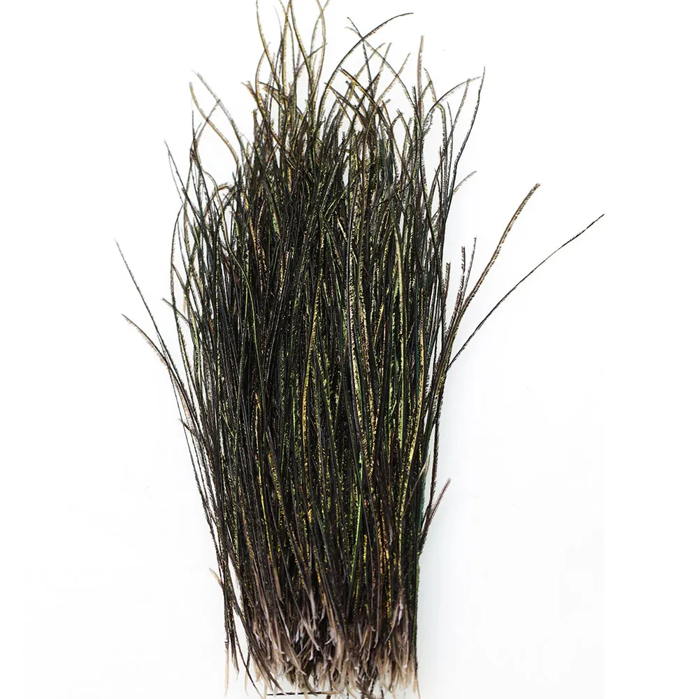 Bimoo 2Packs 10 ~ 18Cm Natuurlijke Pauw Herl Feather Droog Nat Nimfen Streamers Fly Koppelverkoop Materiaal Forel Vissen lokt Koppelverkoop Materiaal