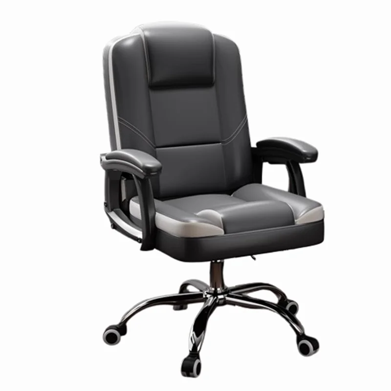 快適なコンピュータオフィスチェアバックサポートフットレストモバイルリクライニングオフィスチェア快適なレザー Sillas De Oficina 家具