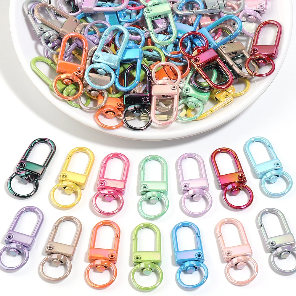 5pcs/lot Zinc Alloy U Shape Snap Lobster Clasps Hooks Metal Keyring Clasp For DIY Keychain Bag Charm Jewelry Making Accessories