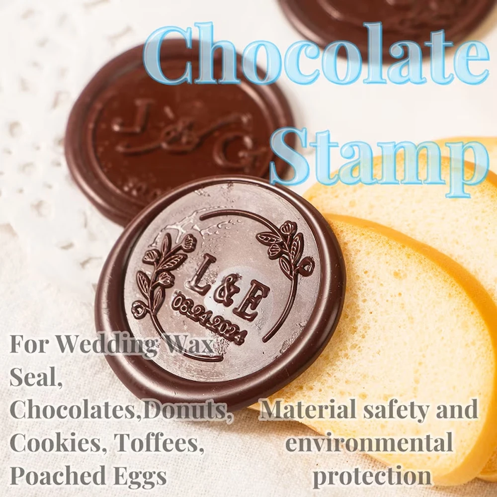 Customized Chocolate Stamp,Personalized Stamps,Wedding Chocolate Stamps,Dessert Collection,Chocolates Seal,Donuts,Cookies,Toffee
