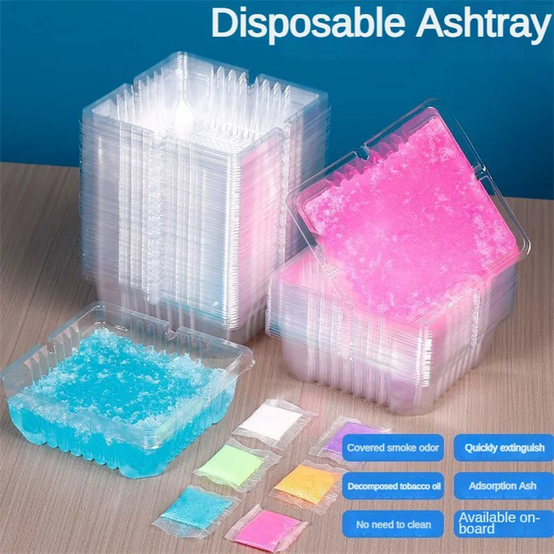 10pcs Disposable Ashtray Prevent Ash Remove Odor Water Soluble Film Smoke Sand Ointment An Vehicle Mounted Office Household