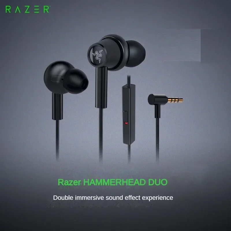 Razer-�couteurs intra-auriculaires filaires HAMMERExts DUO Tourists-Core, �couteurs de jeu, musique st�r�o, casque de sport, �couteurs avec microphone, t�l�phone sauna, 3.5mm