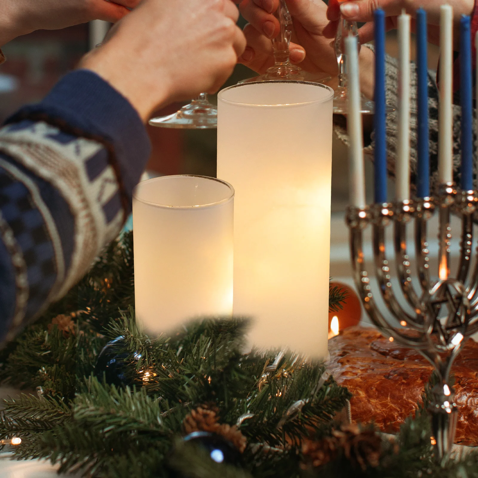 

3Pcs LED Lights Decoration Flameless Electric Candles for Party Wedding Home Table Centerpiece Warm Light