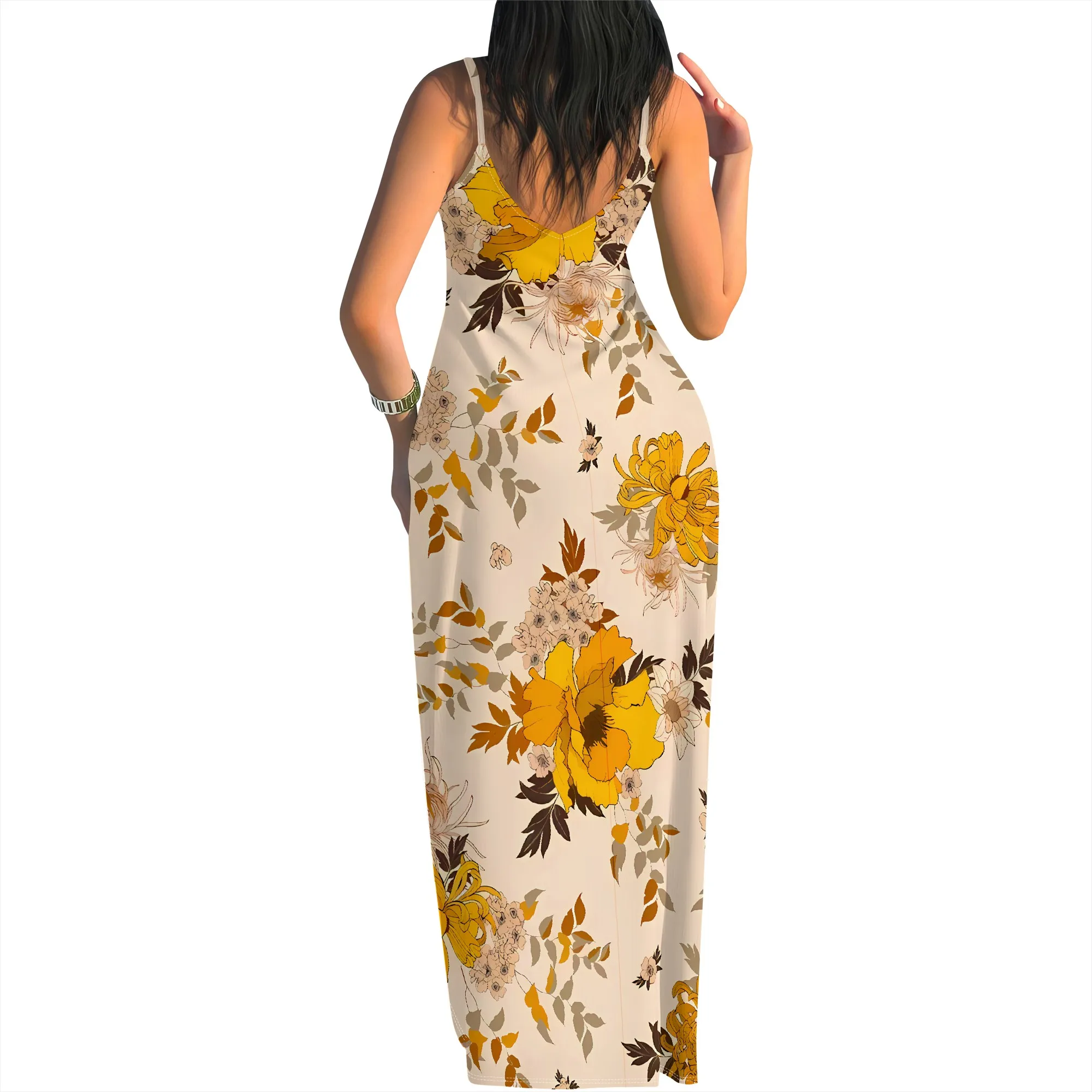 Plus Size Boho Polka Dot Print Spaghettiträger Maxikleid Sommerurlaub Lässiges langes Sommerkleid