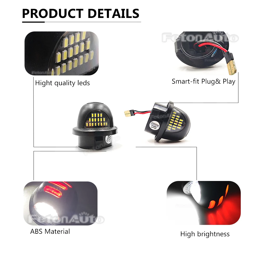 For Ford F150 F-250 F-350 F-450 F-550 Ranger Explorer License Plate Light Number Light 2pcs LED White 9 LED lights view 5