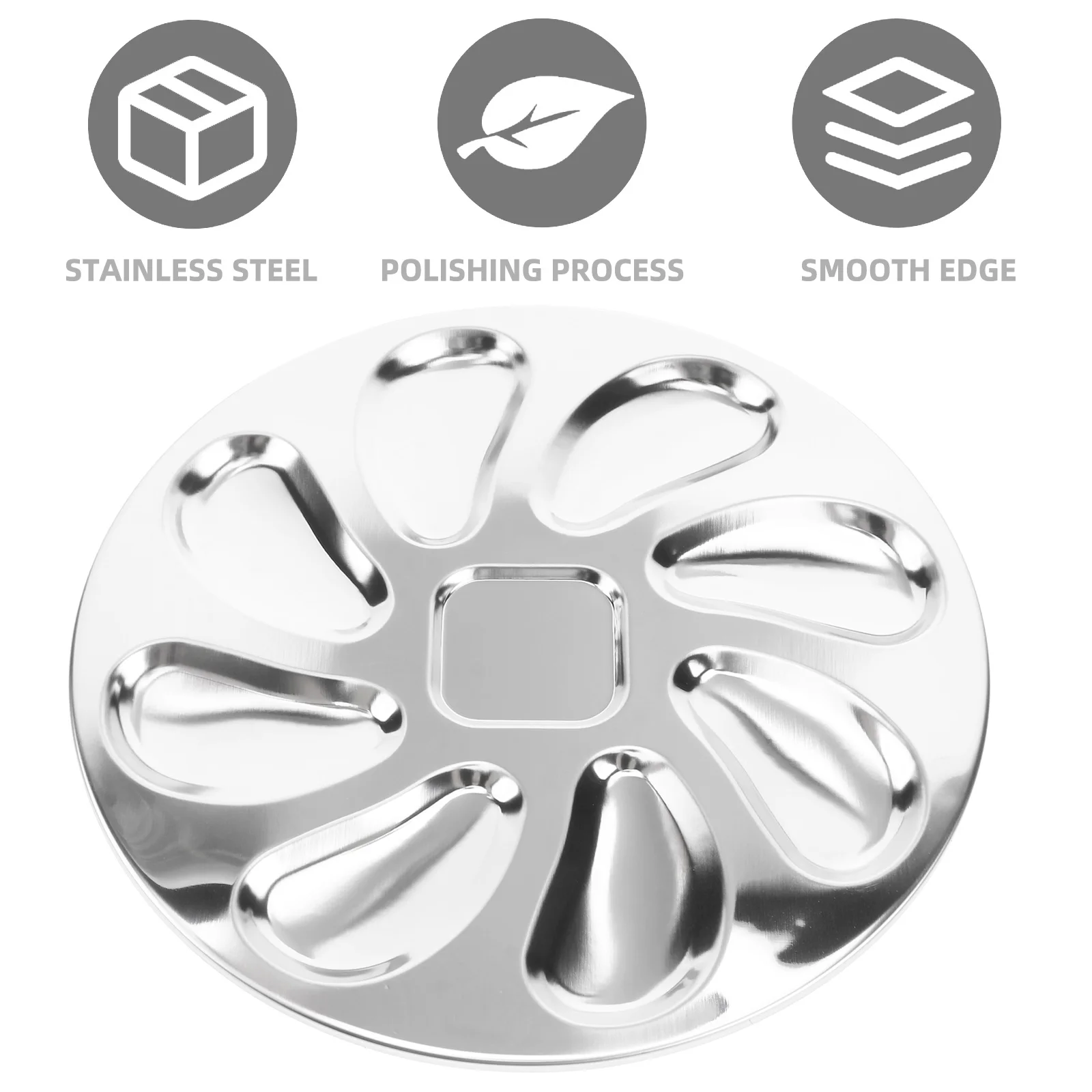 

1pc Stainless Steel Oyster Plate Non Rust Seafood Tray Kitchen Restaurant Dinner Tableware Main Course Pan Large Platter