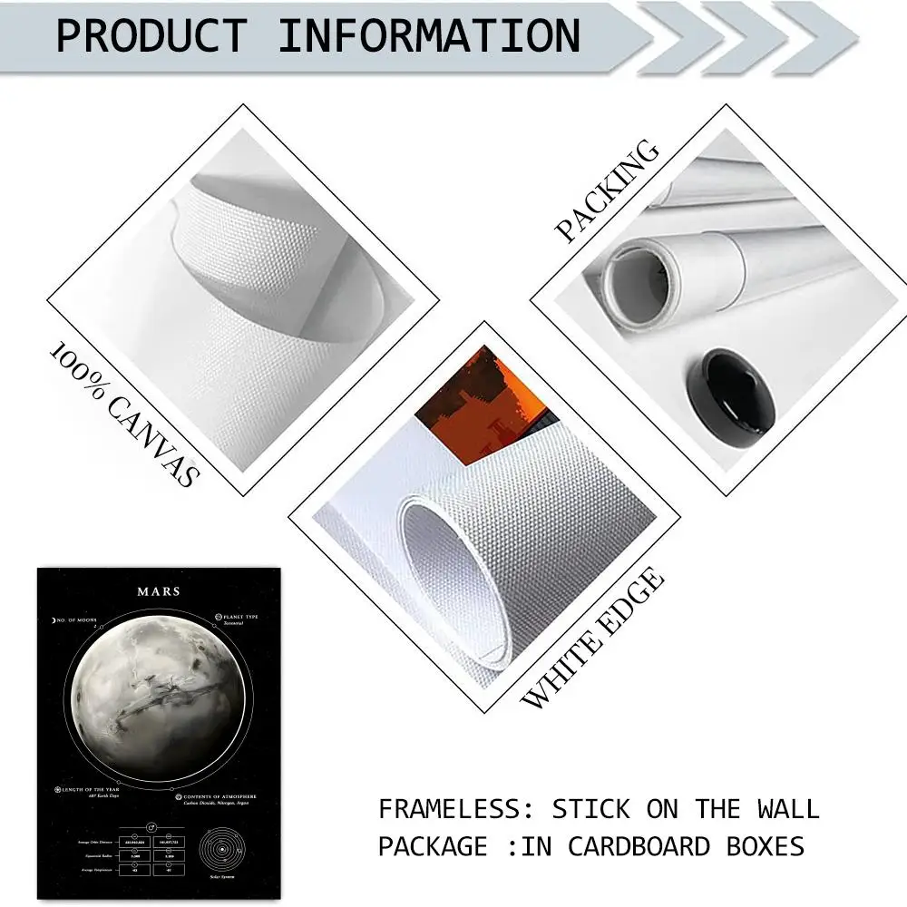 النظام الشمسي كوكب الفضاء المشارك غرفة المعيشة غرفة نوم قماش جدار الفن طباعة جدارية ديكور المنزل هدية الديكور غير المؤطرة #6