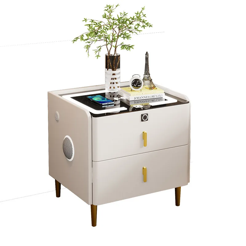

New, smart, bedside table, multi-function, bedroom, simple, storage, wireless, charging, light luxury