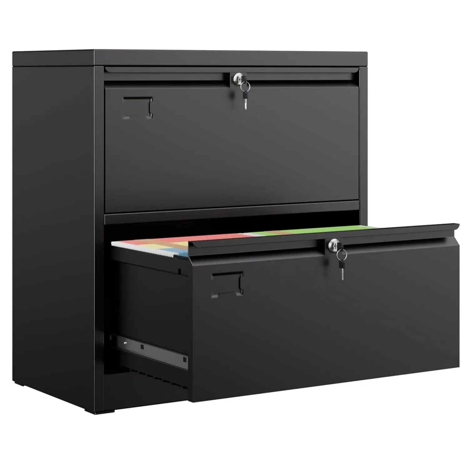 

2 Drawer Lateral File Cabinet with Lock, Steel Wide Storage Cabinet for Legal/Letter/A4 Size, Heavy Duty Metal, Customized