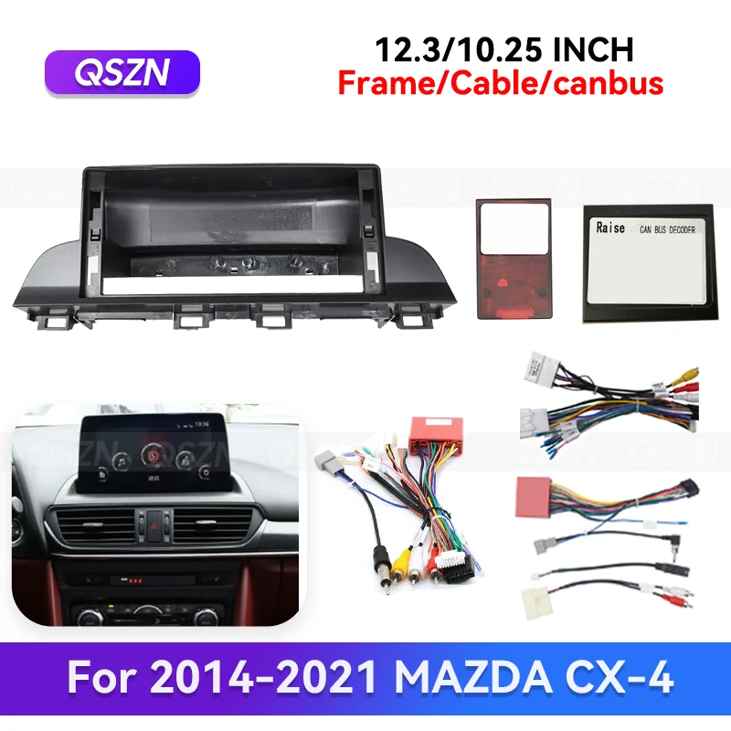 

QSZN 12,3/10,25 дюйма для 2014-2021 MAZDA CX-4 Android автомобильный радиоприемник стерео рамка мультимедийная навигация жгут проводов Canbus